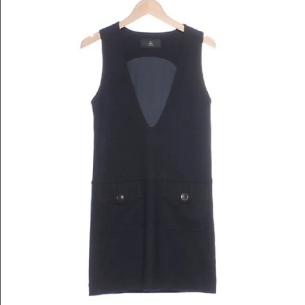 Vintage Wool Dress Navy SMALL Jumper INED Depusi Japanese - Picture 2 of 8
